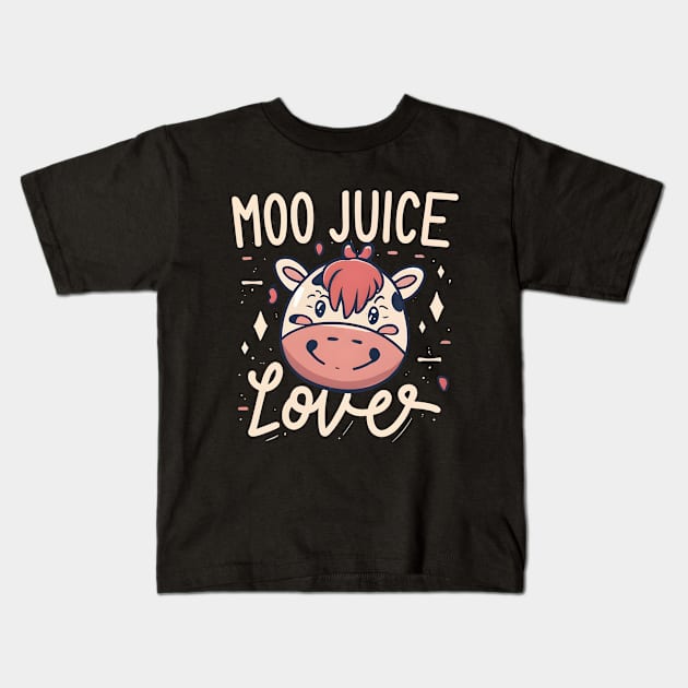 Moo juice lover Kids T-Shirt by NomiCrafts